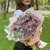15 гвоздик Пинк блэк Молли с эвкалиптом