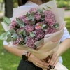 15 гвоздик Пинк блэк Молли с эвкалиптом