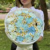 17 голубых  гвоздик Блю Молли с ромашками