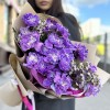 25 гвоздик Вайт Перпл Молли с ваксфлауэром