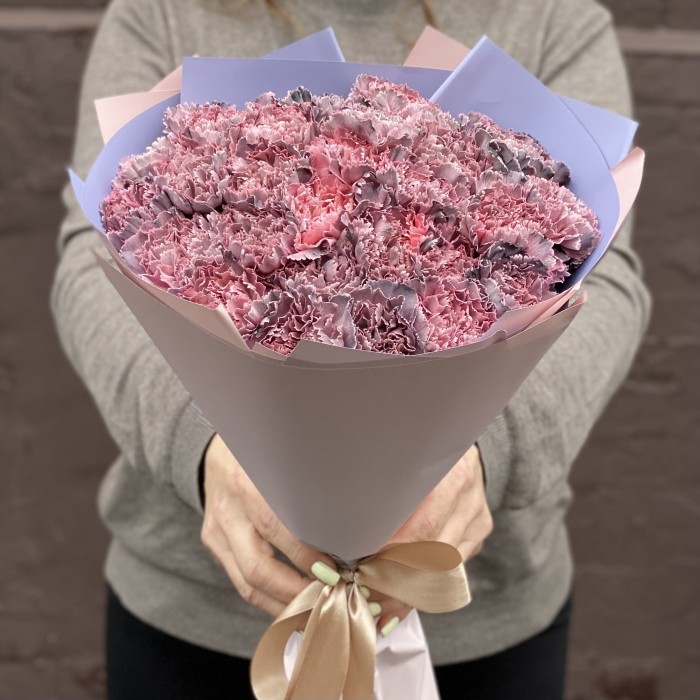 Букет 25 гвоздик Пинк блэк Молли