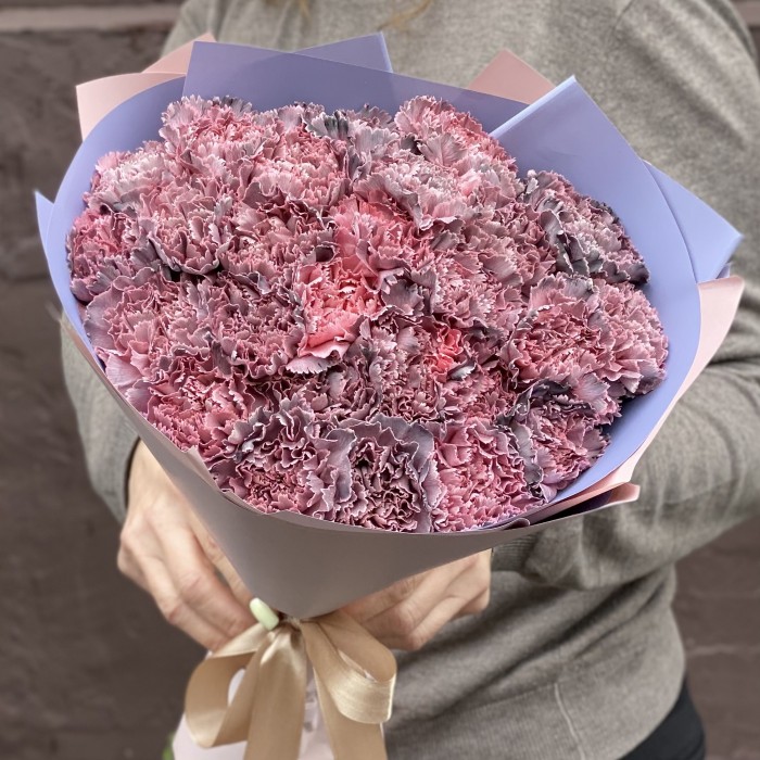 Букет 25 гвоздик Пинк блэк Молли