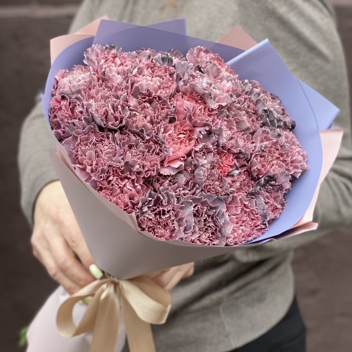 Букет 25 гвоздик Пинк блэк Молли