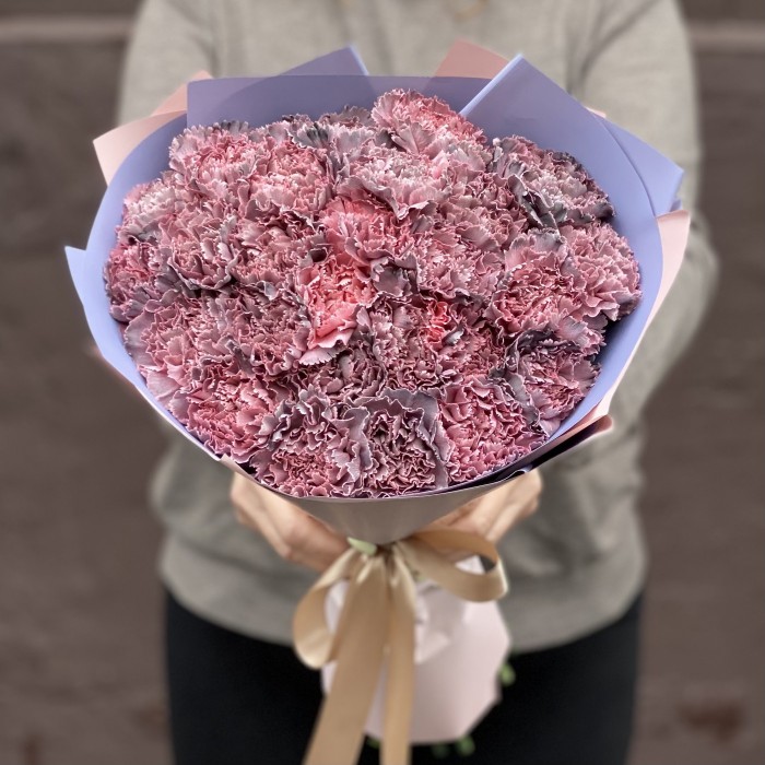 Букет 25 гвоздик Пинк блэк Молли