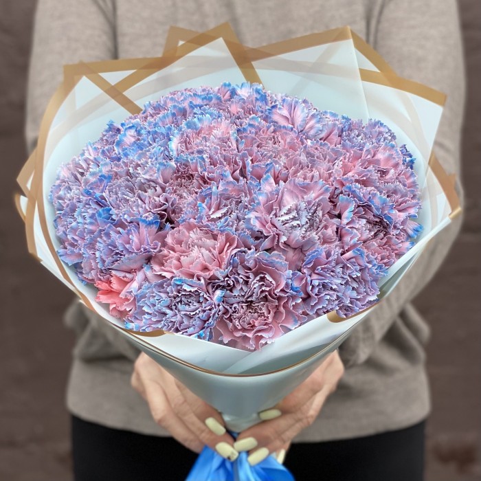 Букет 25 гвоздик Пинк блю Молли