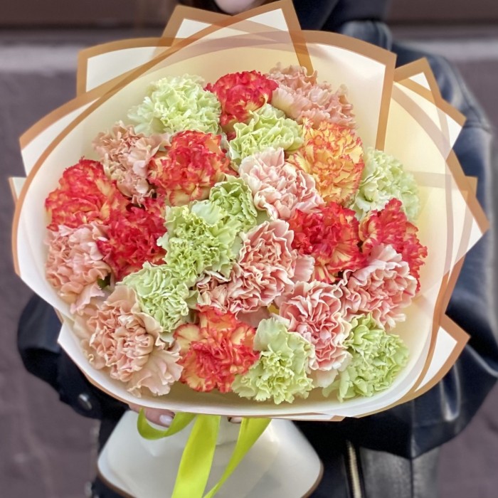 Букет 25 гвоздик микс