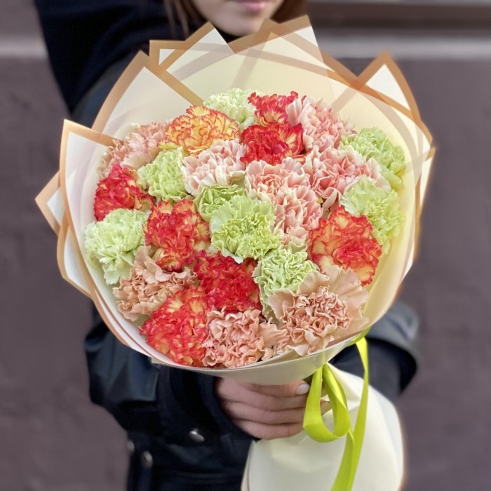 Букет 25 гвоздик микс