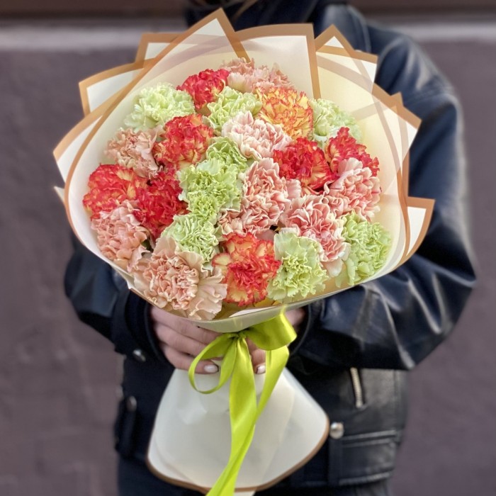 Букет 25 гвоздик микс