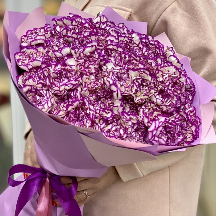 51 бело-фиолетовая гвоздика