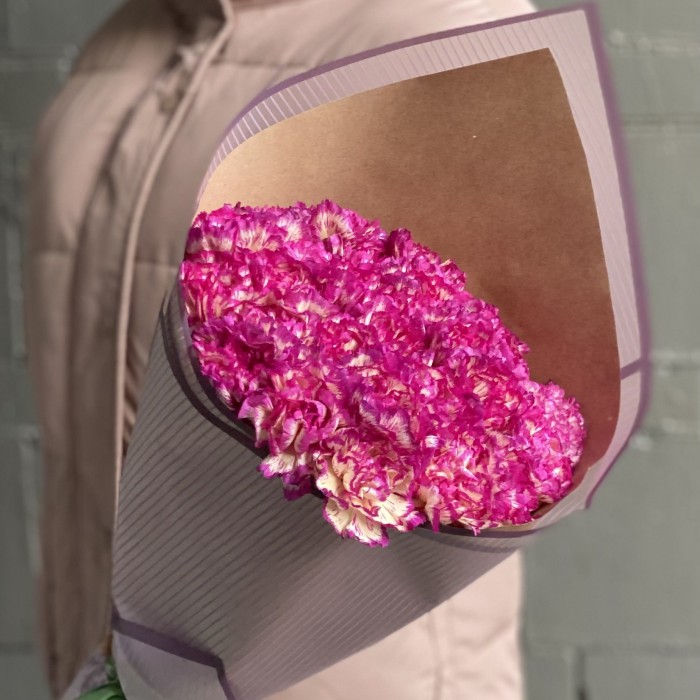 Букет бело-малиновых гвоздик