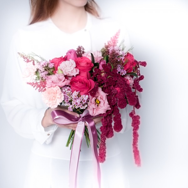 Букет невесты с амарантом