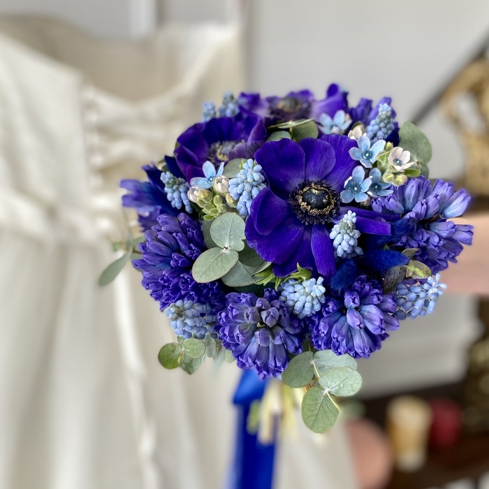 Синий букет невесты