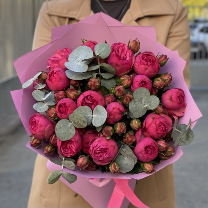 Букет Пинк Пиано (Pink Piano) с эвкалиптом