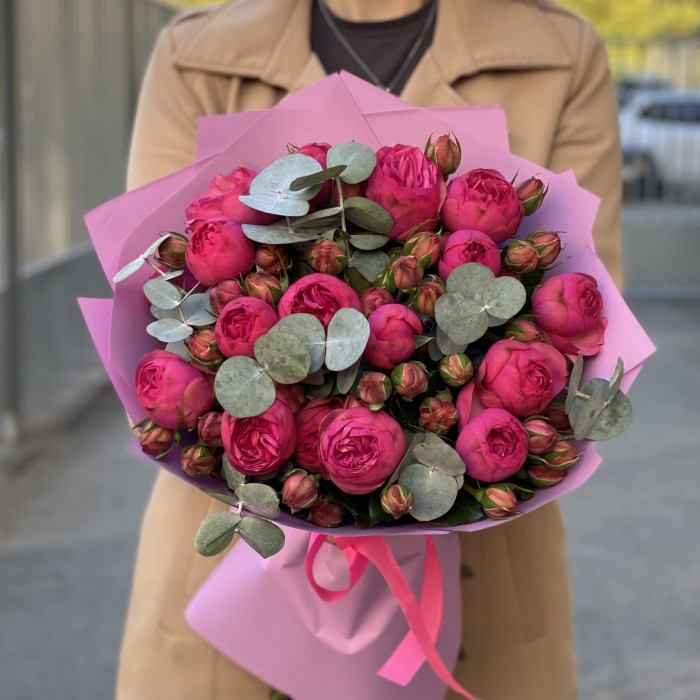 Букет Пинк Пиано (Pink Piano) с эвкалиптом