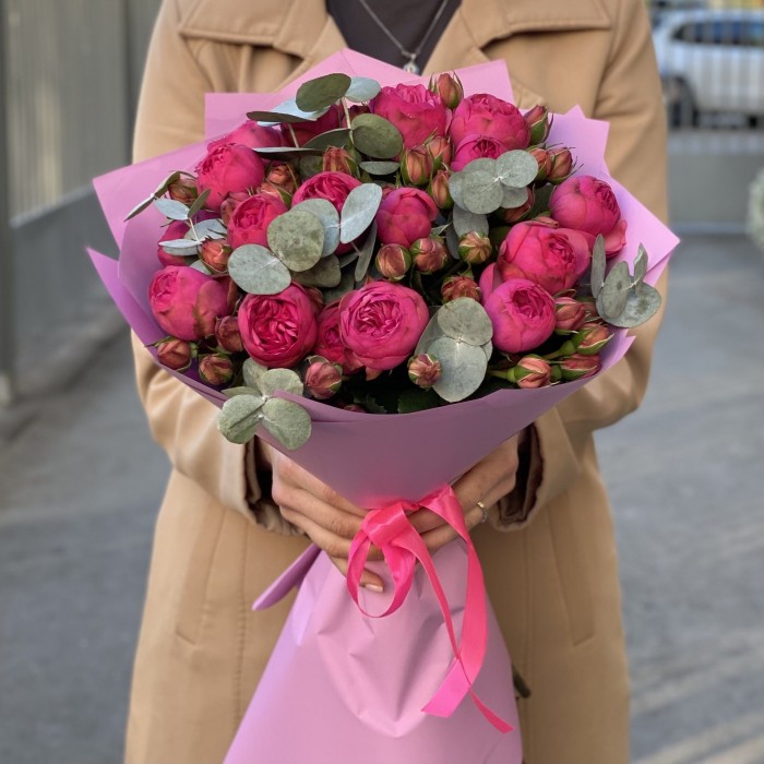 Букет Пинк Пиано (Pink Piano) с эвкалиптом