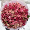 Нежно-розовый микс из кустовых пионовидных роз