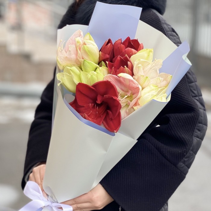 Букет из семи амарилисов