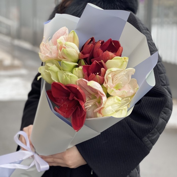 Букет из семи амарилисов