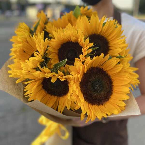 Монобукет из подсолнухов