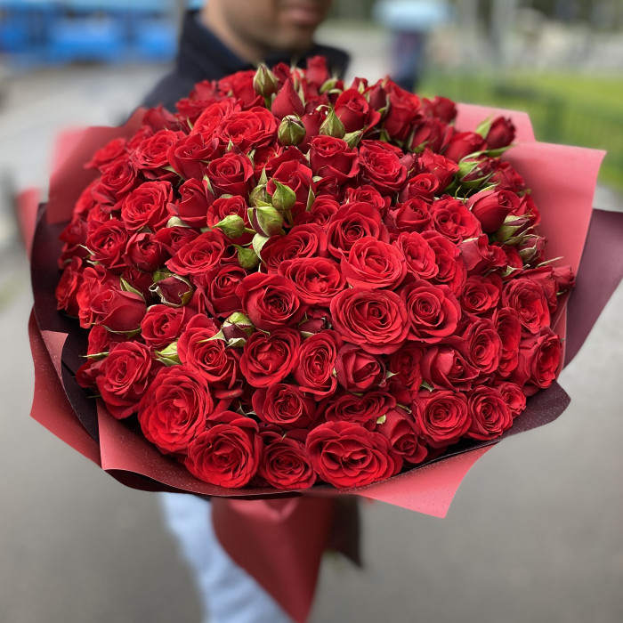 51 красная роза Пушкин 40см
