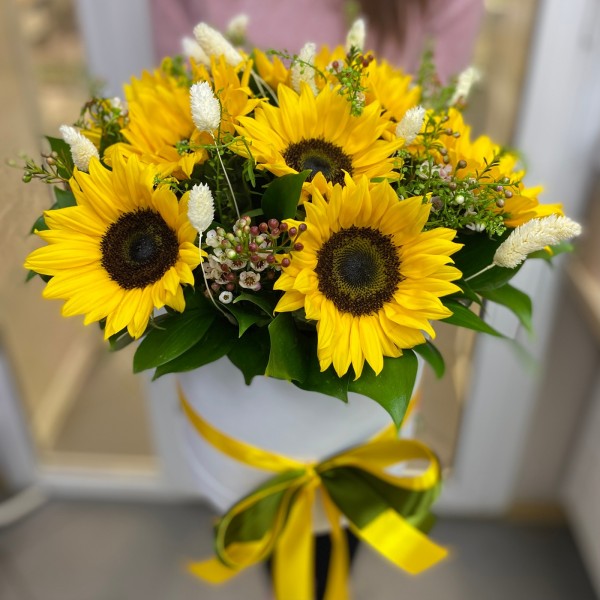 Подсолнухи в шляпной коробке