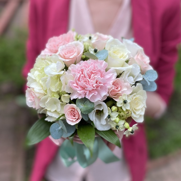 Мини композиция с цветами Нежно-розовая