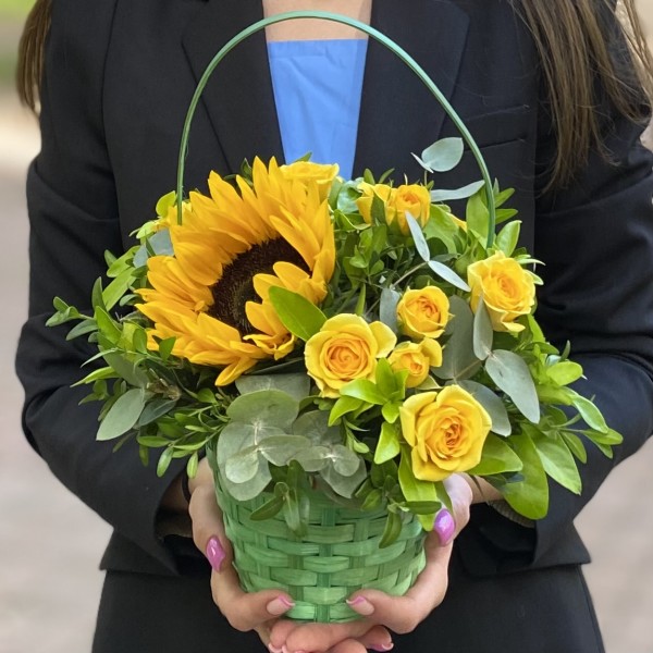 Композиция Лучик солнца с подсолнухом