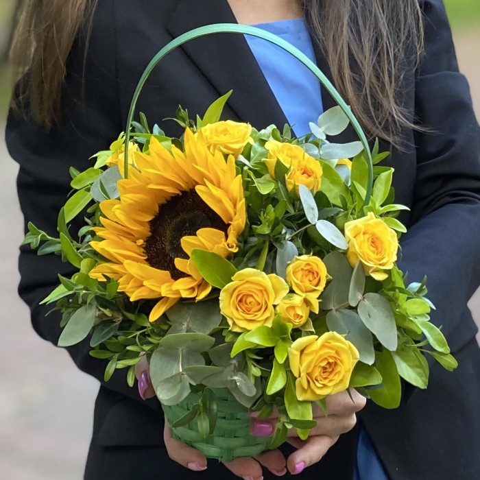 Композиция Лучик солнца с подсолнухом