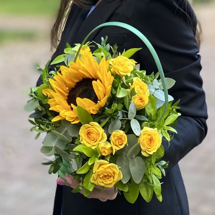 Композиция Лучик солнца с подсолнухом