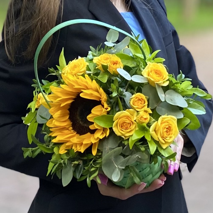 Композиция Лучик солнца с подсолнухом