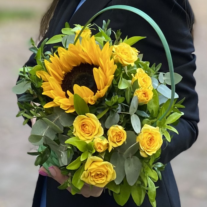 Композиция Лучик солнца с подсолнухом