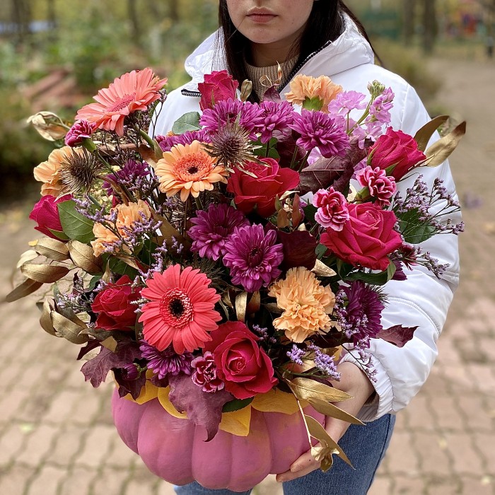 Композиция в тыкве - Радостная осень