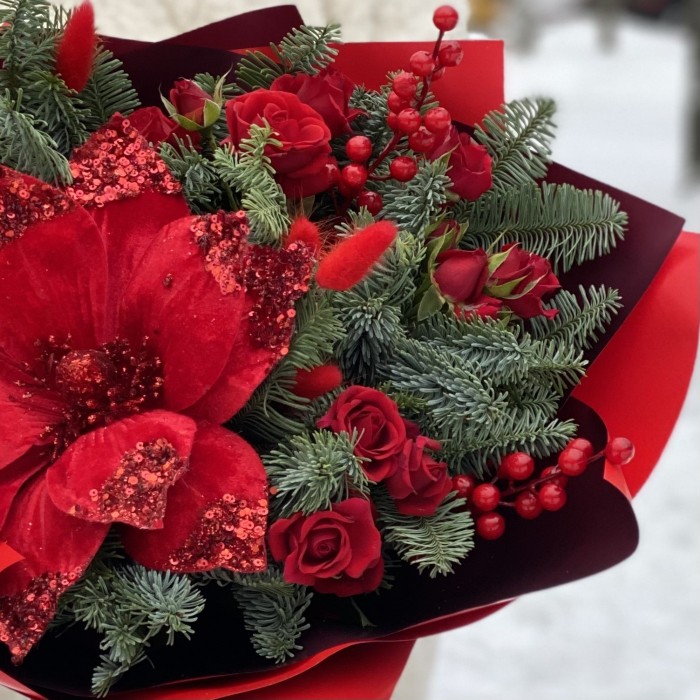 Новогодний букет Рождественская звезда