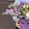 Коробка Единорог с розами и маттиолой