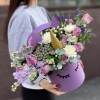 Коробка Единорог с розами и маттиолой