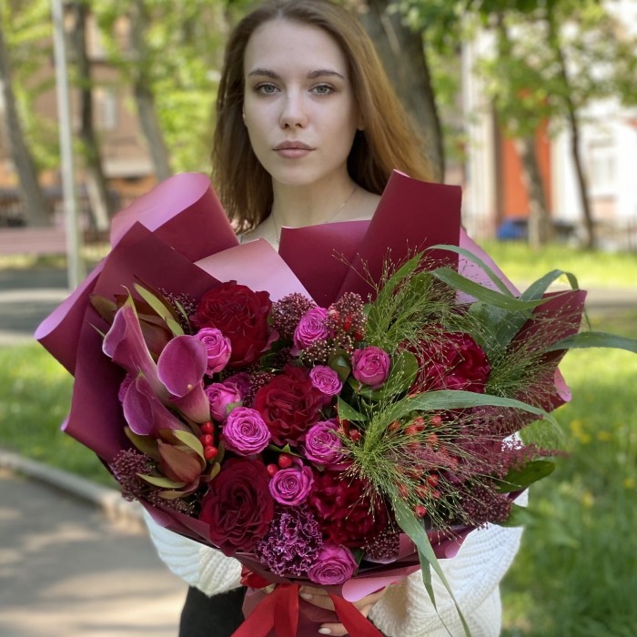 Букет Багровый этюд с каллами