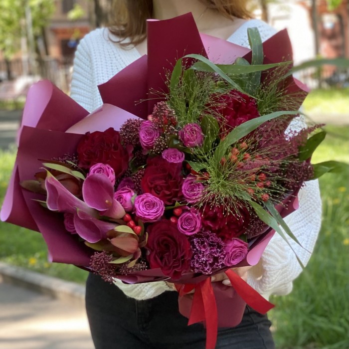 Букет Багровый этюд с каллами