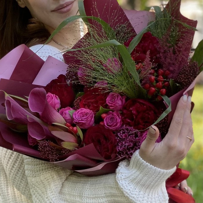 Букет Багровый этюд с каллами