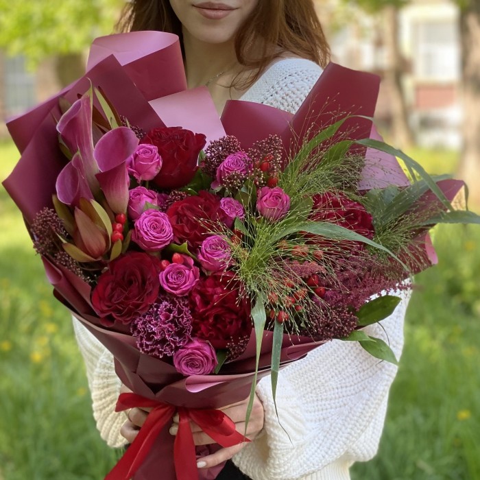 Букет Багровый этюд с каллами