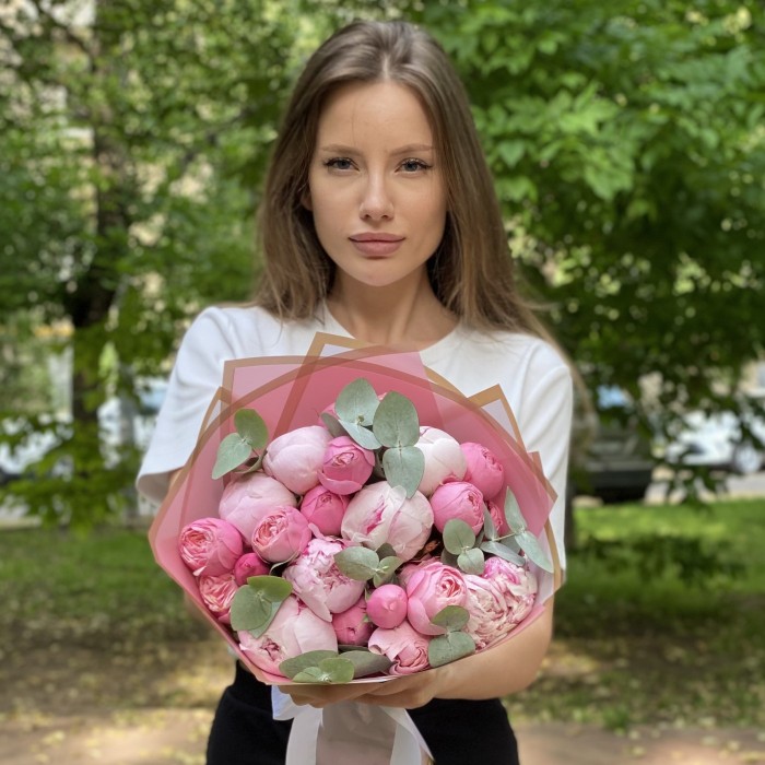 Букет Летний вечер с пионами