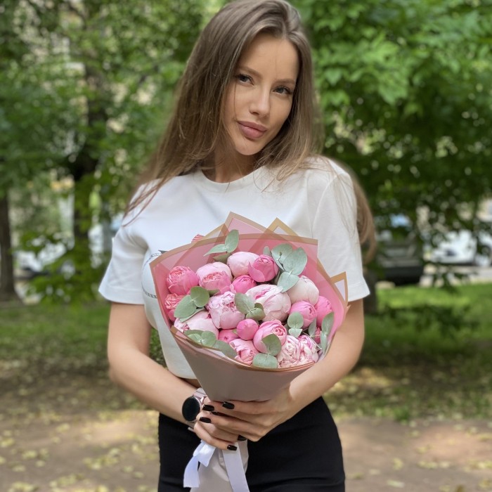 Букет Летний вечер с пионами