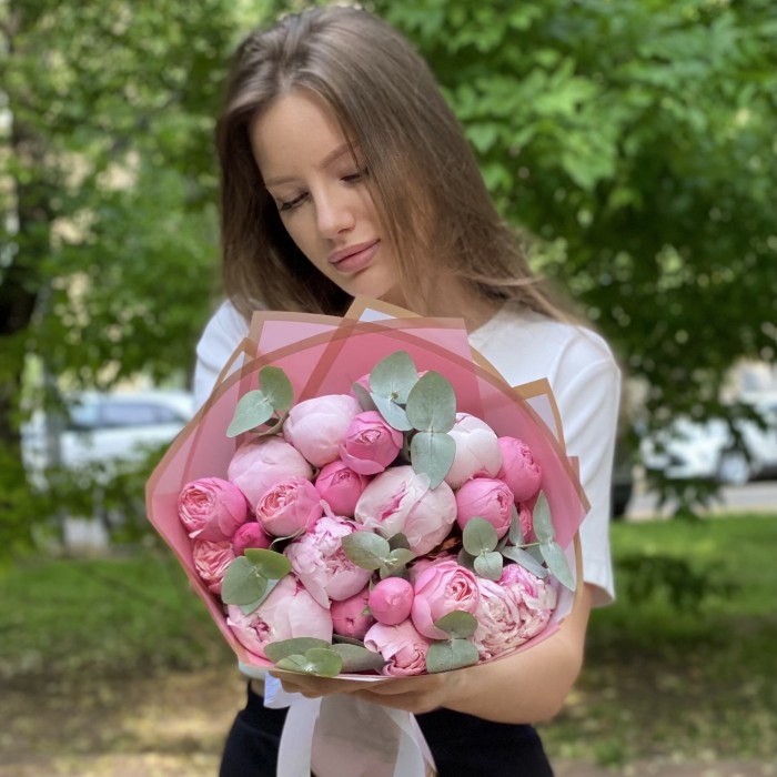 Букет Летний вечер с пионами