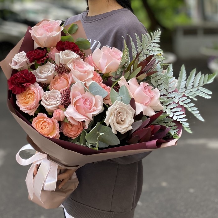 Букет Летний закат с розами