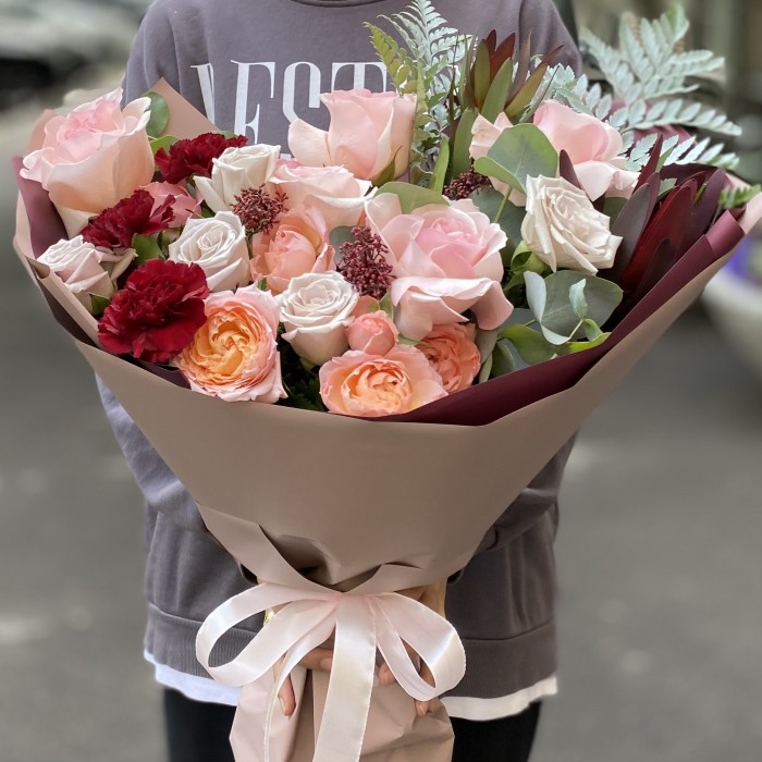 Букет Летний закат с розами