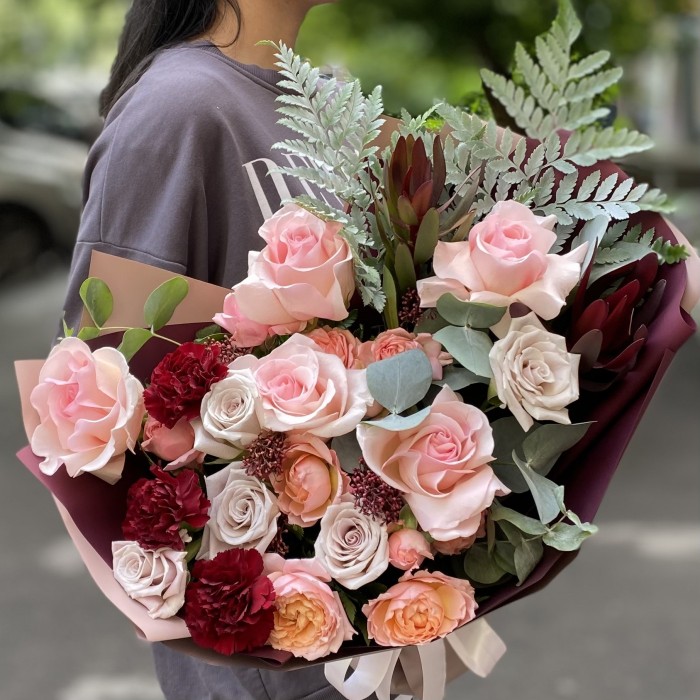 Букет Летний закат с розами