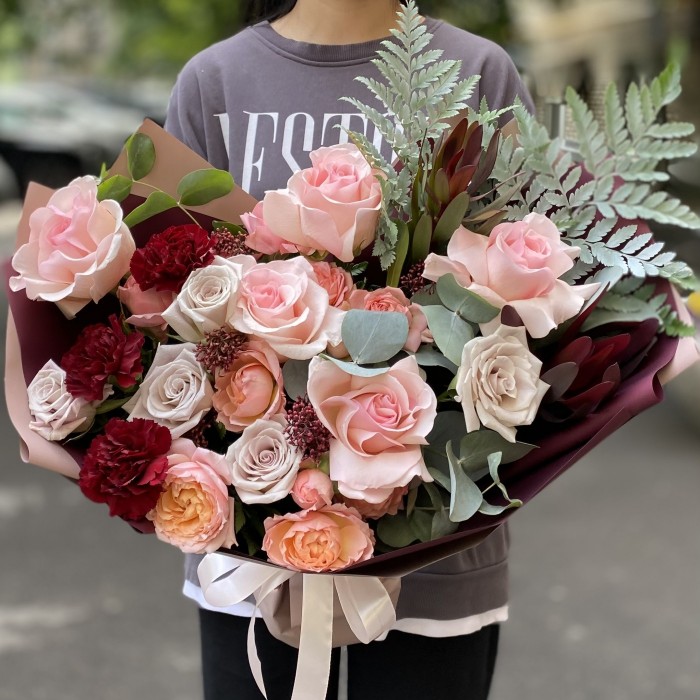 Букет Летний закат с розами