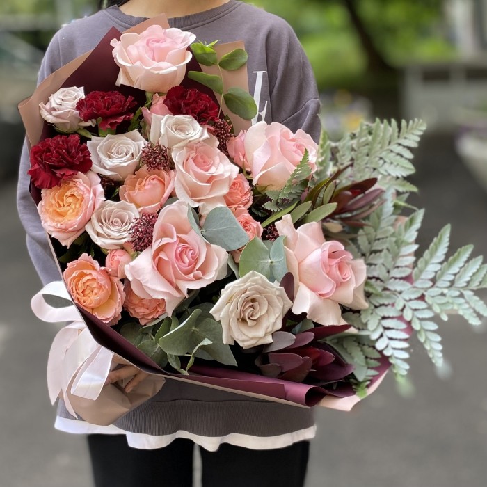 Букет Летний закат с розами