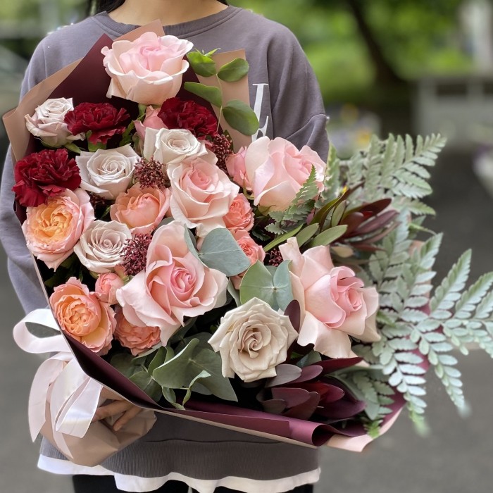 Букет Летний закат с розами