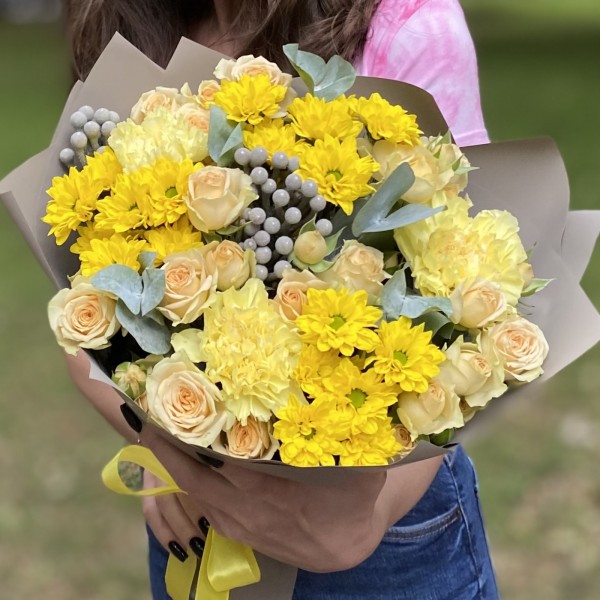 Букет Летняя феерия с хризантемами