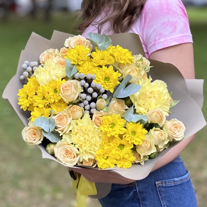 Букет Летняя феерия с хризантемами